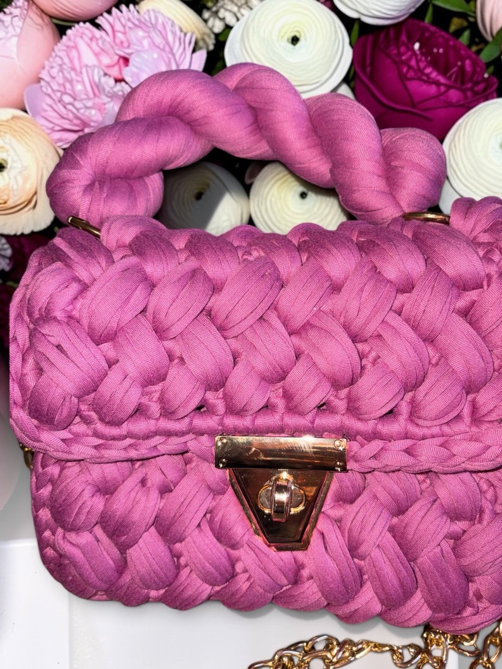 Handwoven Pink Women’s Shoulder Bag